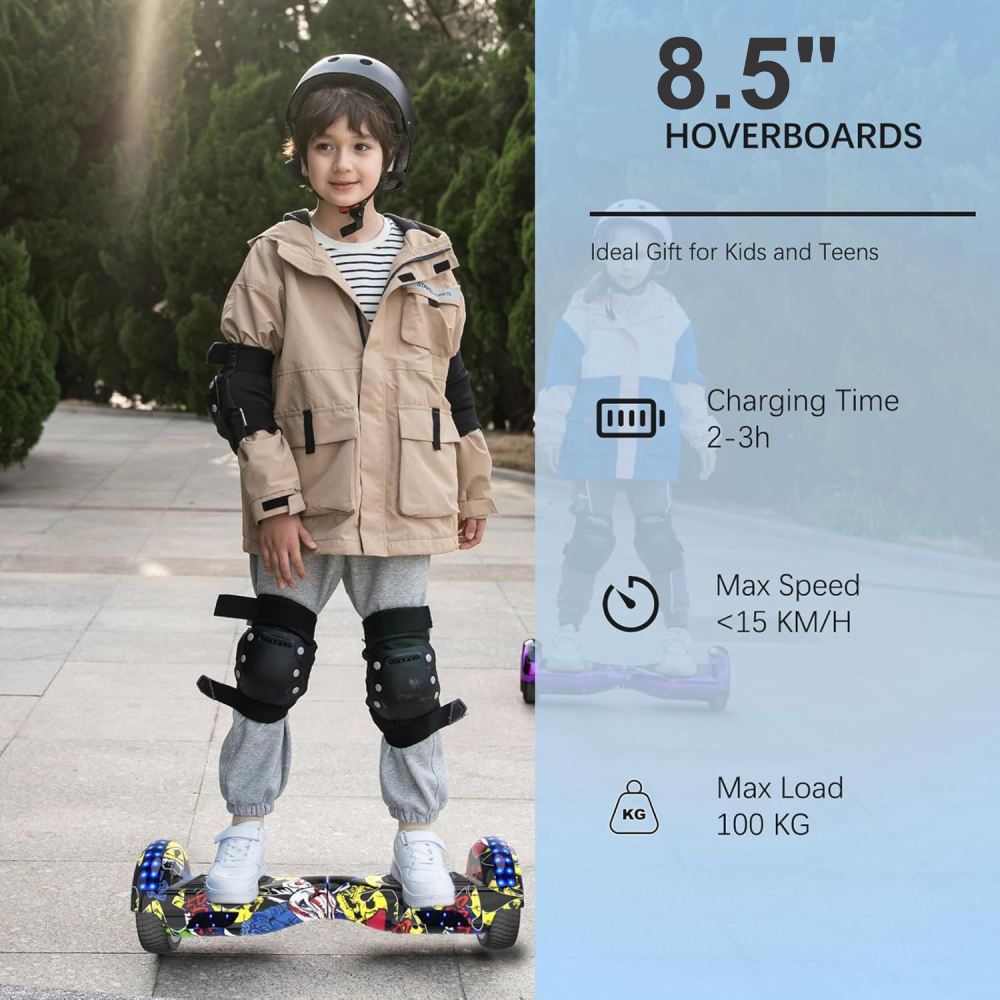 Malumeta Eléctrica Monopatin Hoverboard Bluetooth Led 8 Inch